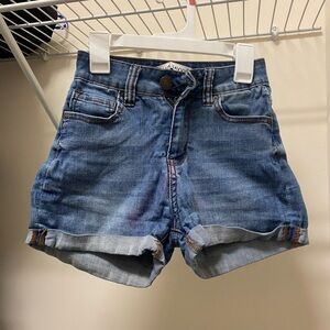 Denim high waisted shorts size: 0